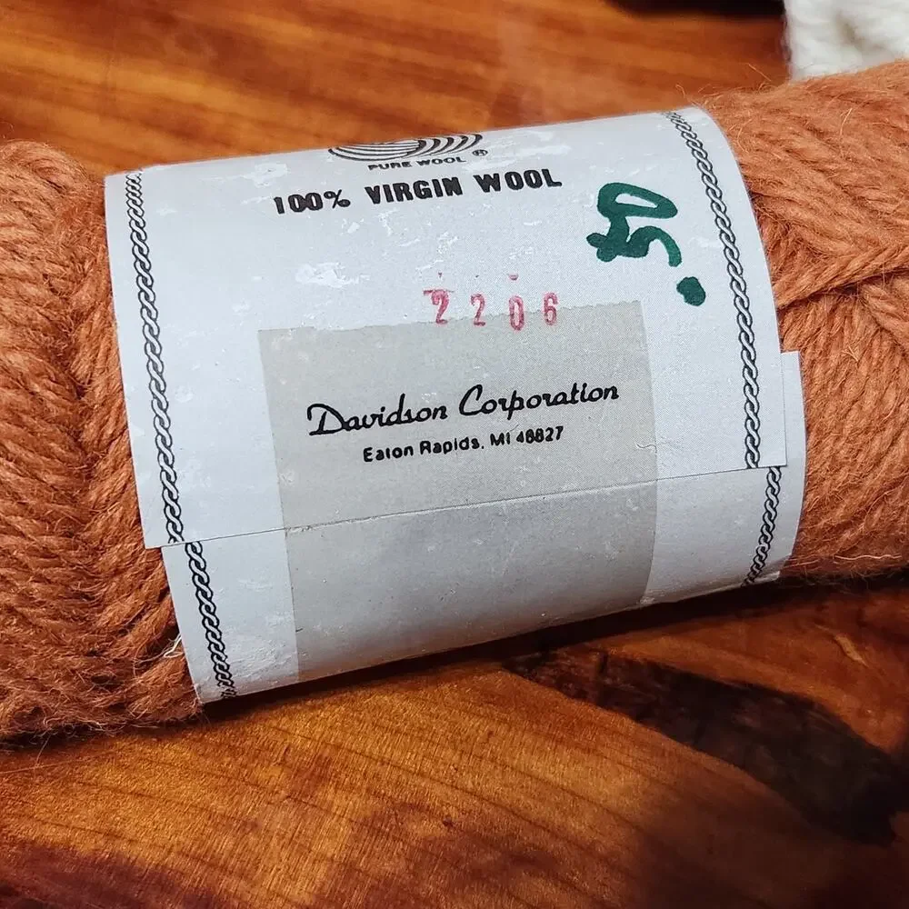 6 Skeins Yarn 100% Virgin Rug Wool Vintage Made USA 100 G 3.5 Oz 70 Yards